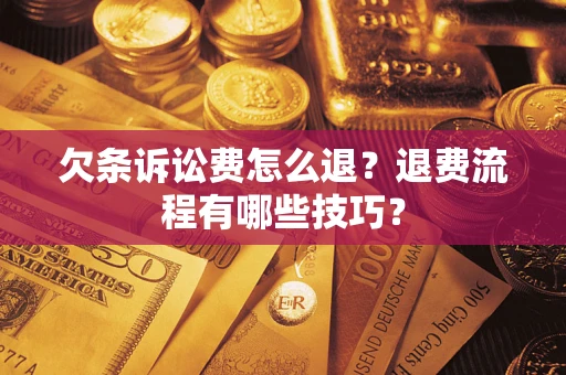 武汉欠条诉讼费怎么退？退费流程有哪些技巧？