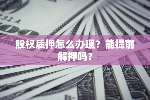 武汉股权质押怎么办理？能提前解押吗？